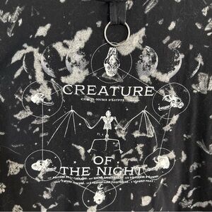 Hot Topic Creature Of The Night Tie-Dye Boxy Crop T-Shirt Size XL